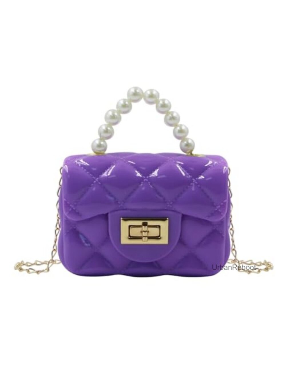 Mini Jelly Purse Satchel Crossbody Bag with Pearl Handle